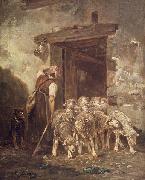 unknow artist Leaving the Sheep Pen oil painting picture wholesale
